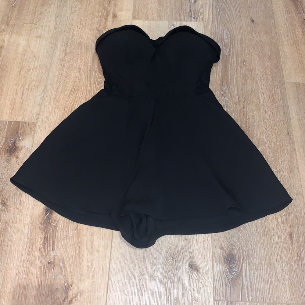 Strapless Black Romper